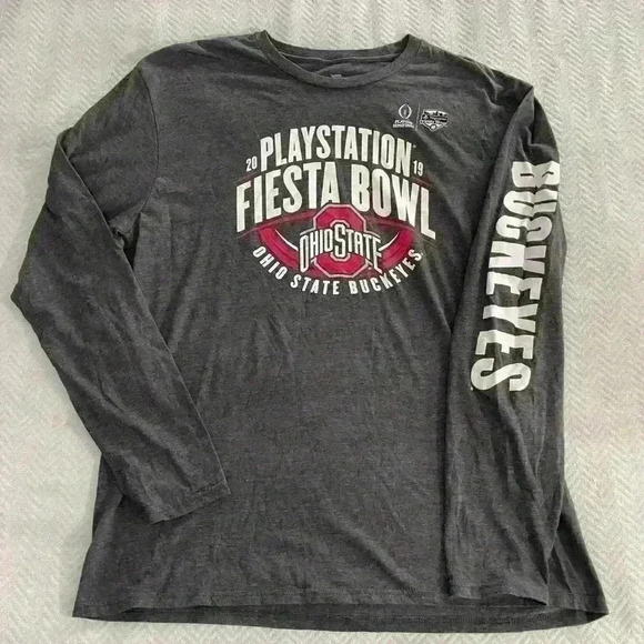 OHIO STATE BUCKEYES 2019 Playstation Fiesta Bowl Brutus Long Sleeve Size Large - Picture 1 of 4